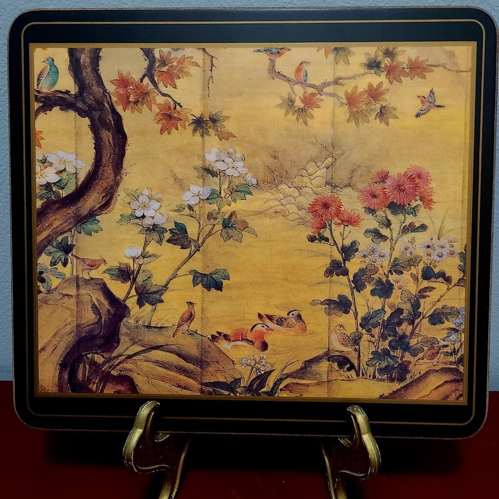 Set of 6 Pimpernel England Chinese Screen Pattern Cork Placemats