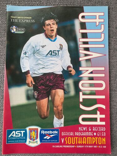 1996/97 ASTON VILLA V SOUTHAMPTON Programme 11-05-1997 with Match Ticket - Picture 2 of 4