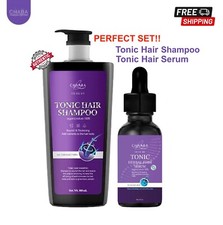 Champú tónico para el crecimiento del cabello Chaba + suero tónico para el cabello reduce la pérdida de cabello, grueso