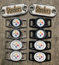2 ~ Pittsburgh Steelers NFL Paracord Charms Oval or Mini Dog Tag shoelace charms