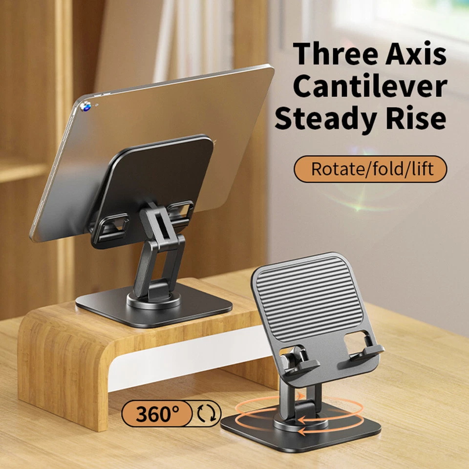 Foldable 360° Rotating Tablet Stand Phone Holder for 4-15.6 " iPad Pro & iPhone - Image 4 of 4