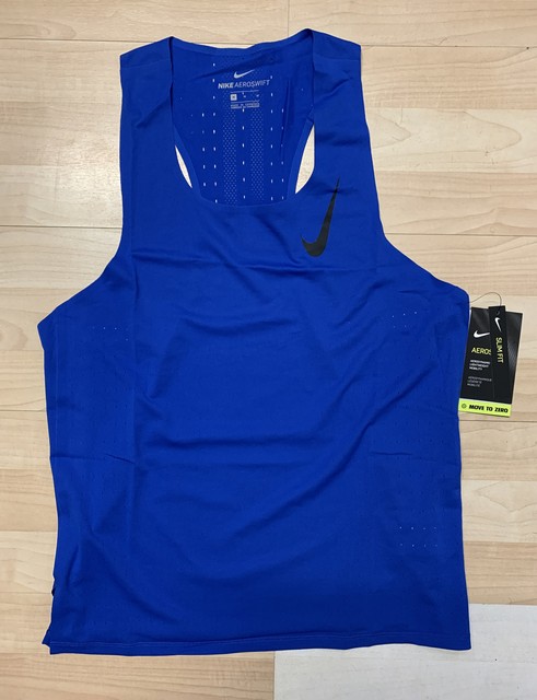 Nike AeroSwift Blue Ribbon Sports Unisex Running Singlet - White/Blue Void | Sportitude Running