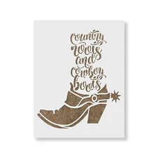 Country Roots Stencil - Durable & Reusable Mylar Stencils