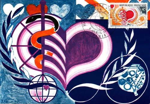 CARDIOLOGY HEART DISEASE HEALTH MEDICINE 1972 FRANCE MAXIMUM CARD FDC