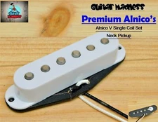 G.M. Premium Alnico's White Strat Stratocaster® Neck pickup For Fender