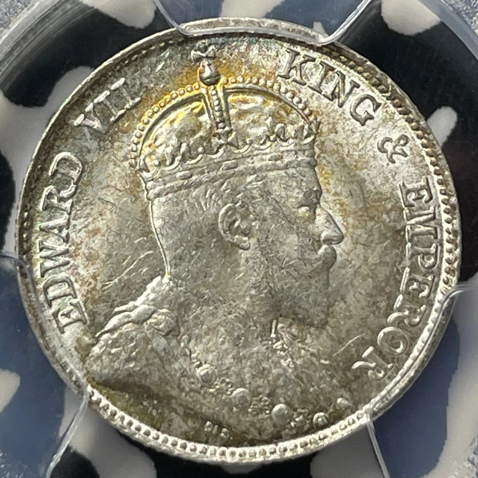 1902 Hong Kong 10 Cents PCGS MS64 Lot#G9250 Silver! Beautiful Toning! - Image 3 of 4