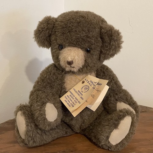 Sue Schwegler Artist Teddy Bear Acrylic Recycled - A.T.B.A.G. Collector Bear 12”
