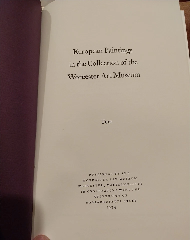 European Paintings in the Collection of the Worcester Art Museum Vol 1 HC 1974 Foto 4 de 4