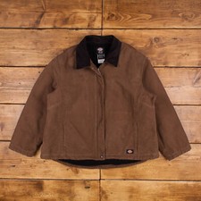 Vintage Dickies Workwear Jacket 2xl Canvas Work Brown Womens Zip Snap