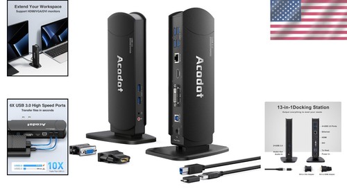 Universal Dual Monitor Docking Station - Supports 6 USB 3.0 Ports and HDMI - Picture 2 of 8