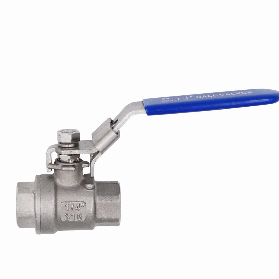 2-Piece 1/4" Ball Valve Full Port,316 Stainless Steel, 1000 WOG for Water,2PACK - Image 3 of 4