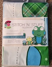 Creative Cuts Frog Stitch 'N' Stuff Pillow Kit Create 3 Pillows +One Pocket Pal