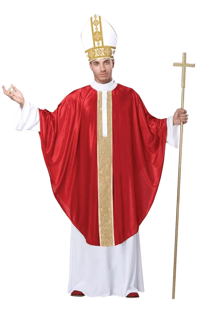 Mens The Pope Costume Religious Priest Bishop Cardinal Holy Man