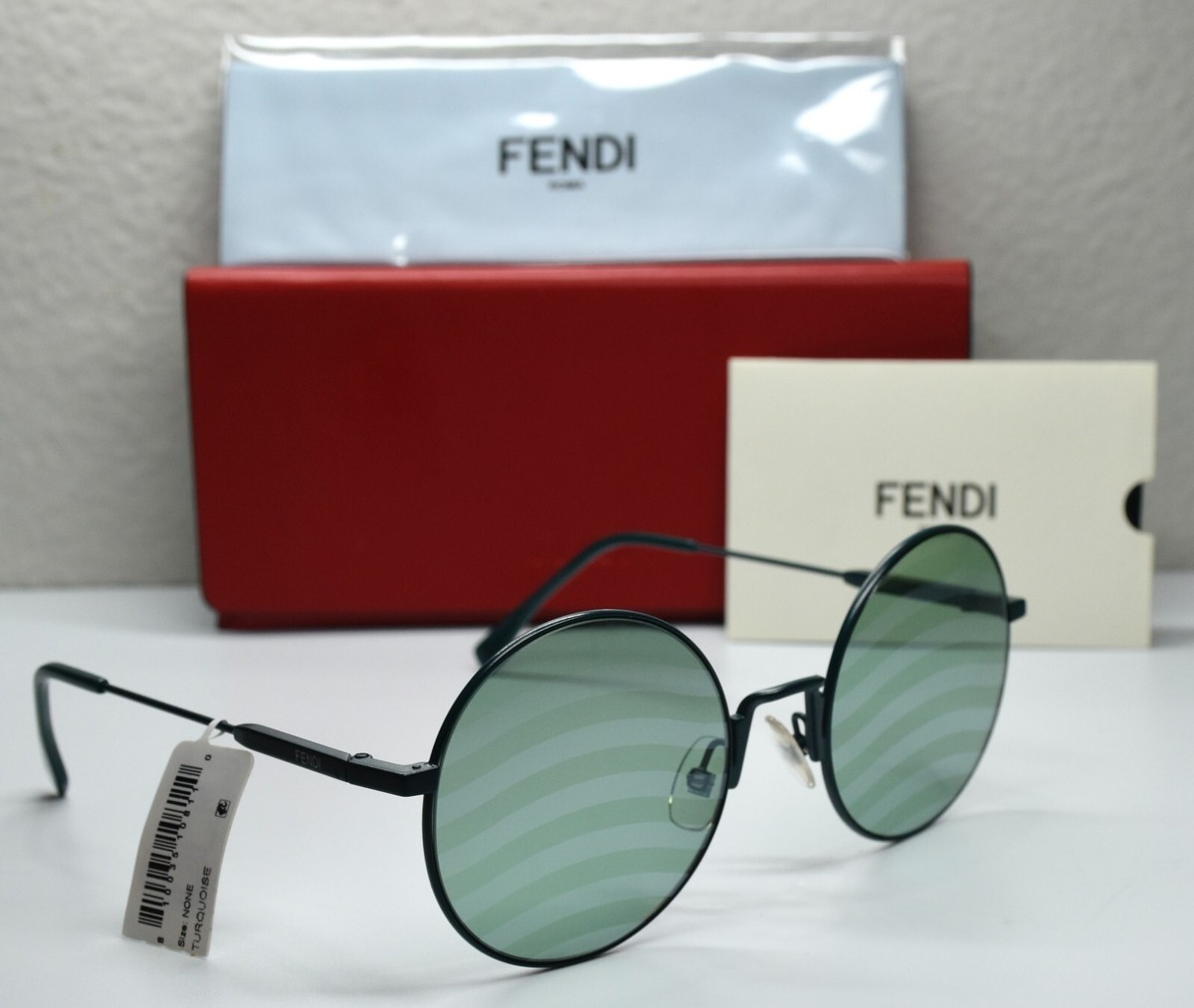 FENDI NWT $495 FF0248/S 1EDXR MATT GEEN TURQUOISE WAVES FENDI NWT $495 FF0248/S 1EDXR MATT GEEN TURQUOISE WAVES