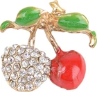 Elegant retro CHERRY 50s cherries brooch/pendant rockabilly