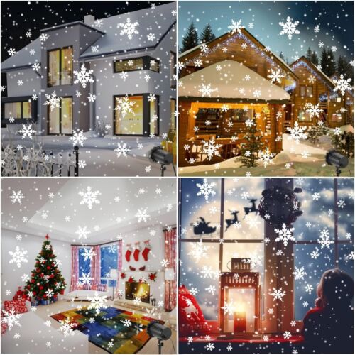 Proiettore Laser Natale LED RGB Esterno Giochi di Luce Fiocchi di Neve Natalizi - Foto 5 di 12