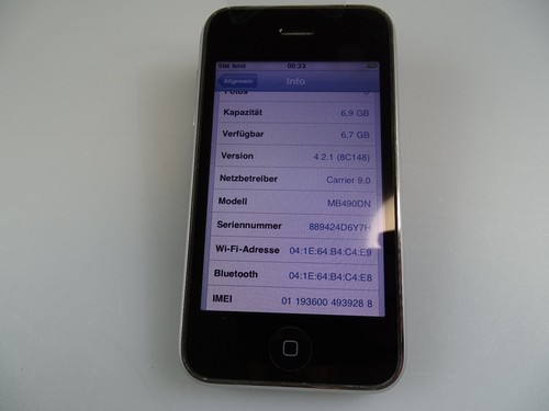 Original Apple iPhone 3G 8GB Schwarz! Ohne Simlock! TOP ZUSTAND! RAR! iOS! - Afbeelding 3 van 7