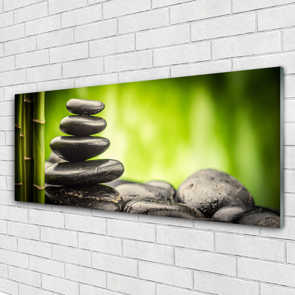 Tableau mural anti-reflet Plexiglas 125x50 Art Bambou pour deco zen