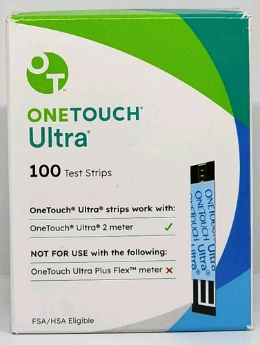 One Touch Ultra Blue Blood Glucose Test Strips - 100 Count 22895