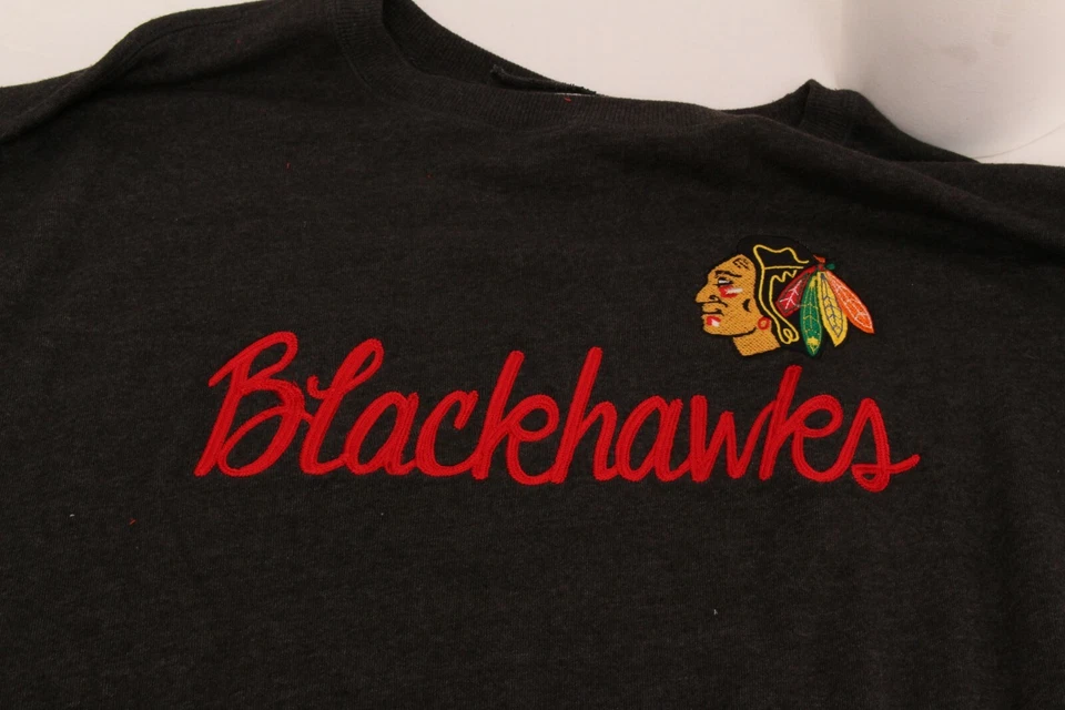 NEW Chicago BlackHawks NHL Soft As A Grape Drk Gray Pullover Sweatshirt Womens M - Image 2 of 4