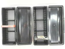 2 Alpha Audio Cassette Plastic Holder Storage Cases Holds 15 Tapes Black USA LOT