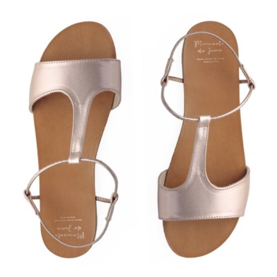NIB - MANUELA DE JUAN Girl's 'COBRE VACCHETTA' Pink SANDALS- 1 1 / 2