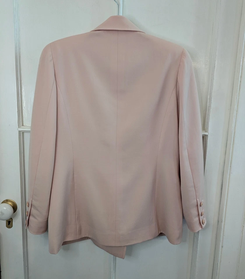 Chanel Vintage Pink Wool Double Breasted Jacket 97P Spring 1997 FR40 S M 6 8 - Image 3 of 4