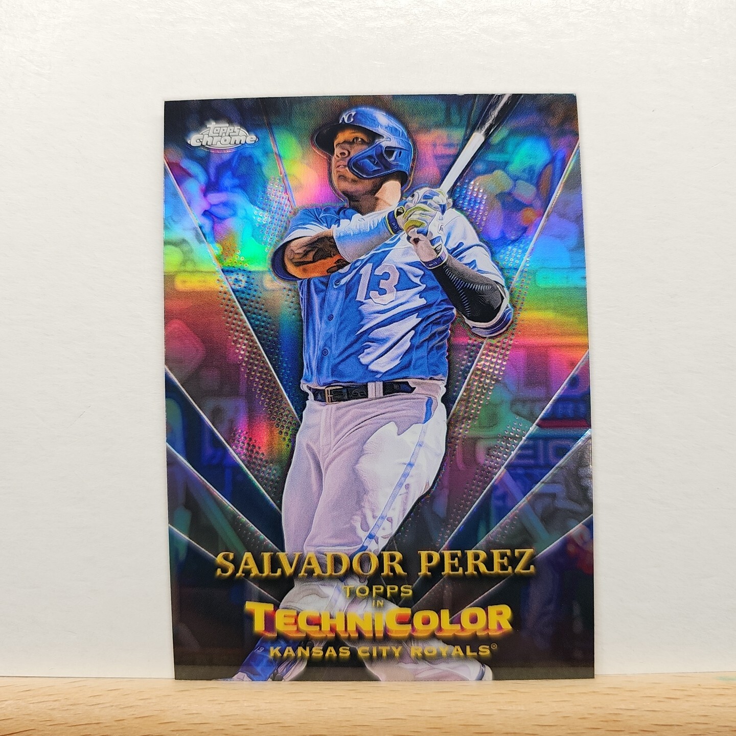 2023 Topps Chrome Baseball Salvador Perez base Technicolor REFRACTOR card # TT-8