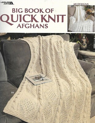Big Book of Quick Knit Afghans knitting PATTERN INSTRUCTIONS book (24 designs)