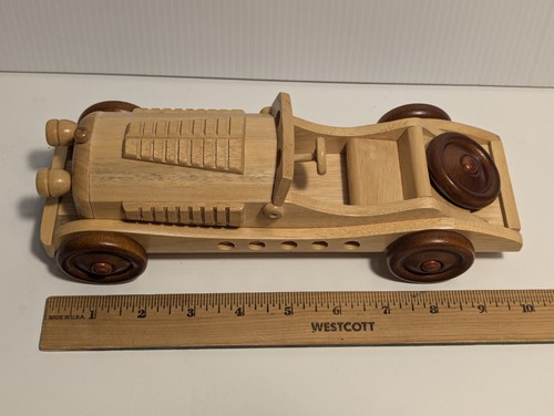 Model Classic Convertible Car Vintage Solid Wood Made In Taiwan Early 1980s - Picture 5 of 16