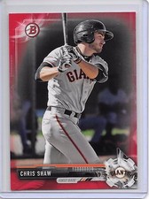 2017 Bowman CHRIS SHAW RED PAPER PROSPECT RC SP #3/5 SAN FRANCISCO GIANTS!!