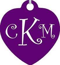 Personalized Custom Monogrammed Initials or Name Purple Heart Metal Necklace NEW