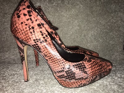 NEW CARVELA snake print leather heels UK