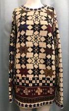 M Vintage FRENCH CONNECTION 100 Wool SNOWFLAKE SKI SWEATER Low Miles PATINA