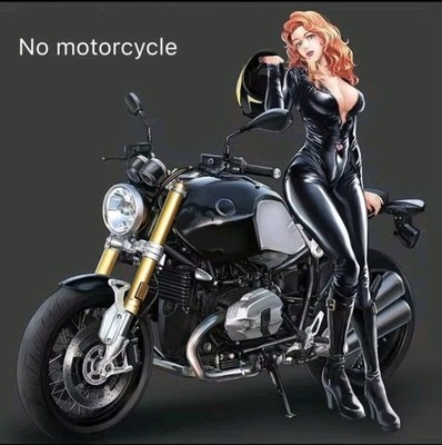 Tusk modell...Ca. 1/9-200mm...Resin/harz premium figur...Modern motorrad Frau...