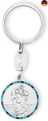 Schlüsselanhänger Christophorus blau