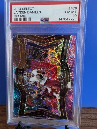Jayden Daniels 2024 Select Cosmic Rookie Card Field Level PSA 10 Gem Mint SSP