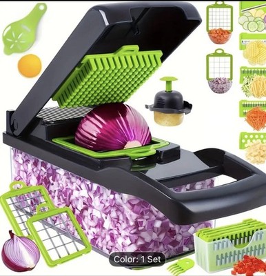 Gemüsehacker Schneider 14 in 1 Gemüse Zwiebel Salat Lebensmittel manuell Kartoffelhacker