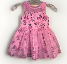 Disney Store Minnie Mouse Fancy Dress Girls Size 2 Pink Party Dress Confetti Bow