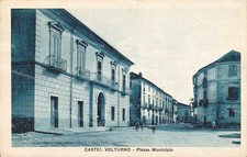 dq406 cartolina castel volturno piazza municipio provincia di caserta bella!