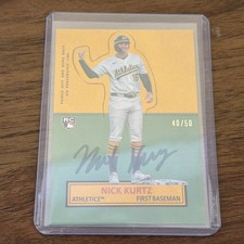2025 Topps Archives Nick Kurtz Stand Up Gold Foil RC 40/50 #64SU-25 Jersey Match