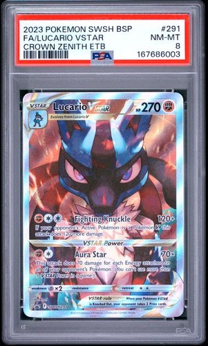 Lucario VSTAR graded PSA 8 for sale on eBay