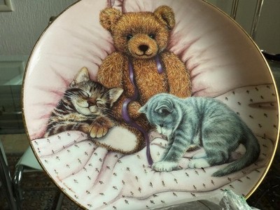 Katzen+Bär-Sammel-Teller,Bone China,Bedtime Pals,EARLY RISER,Nicola Richardson
