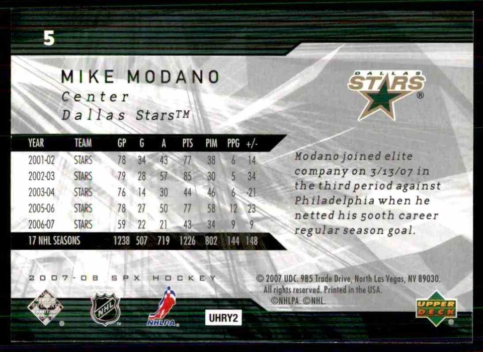 2007-08 SPX MIKE MODANO #5 - Image 2 of 2