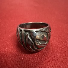 Vintage Sterling Silver 925 Textured Striped Dome Band Ring Size 6.5 6.69 Grams