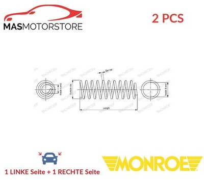 SCHRAUBENFEDER FAHRWERKSFEDER HINTEN MONROE SP0997 2PCS P FÜR FIAT SCUDO