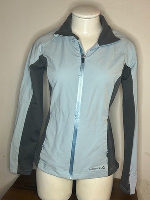 Merrell Aeroblock Full Zip Softshell Jacket Light Blue Small Wind Resistant