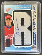 2023-24 SP Game Used Marco Kasper Draft Day Marks Patch Auto RC #/35