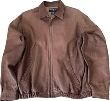 90s Polo Sport Ralph Lauren lamb leather jacket M