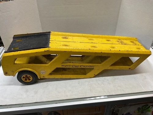 vintage tonka 26.5" long yellow mighty car carrier-trailer only